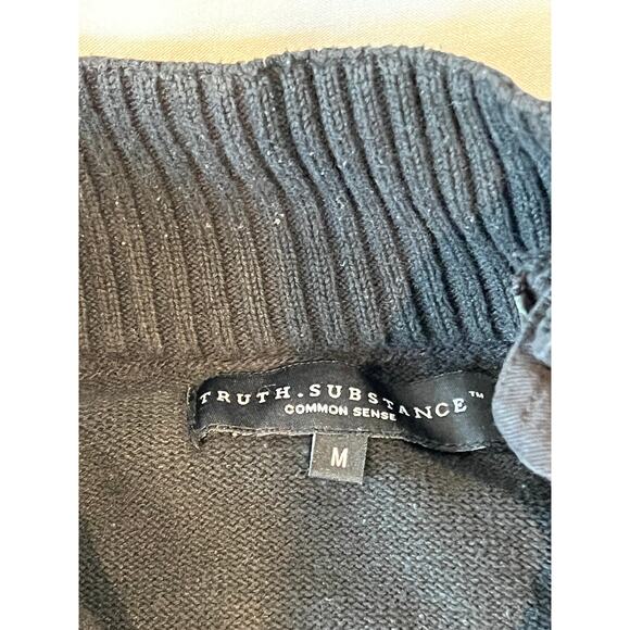 Truth Substance Common Sense Knit Bomber Mens M - Picture 4 of 4